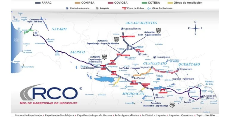 mapa red autopistas de Occidente